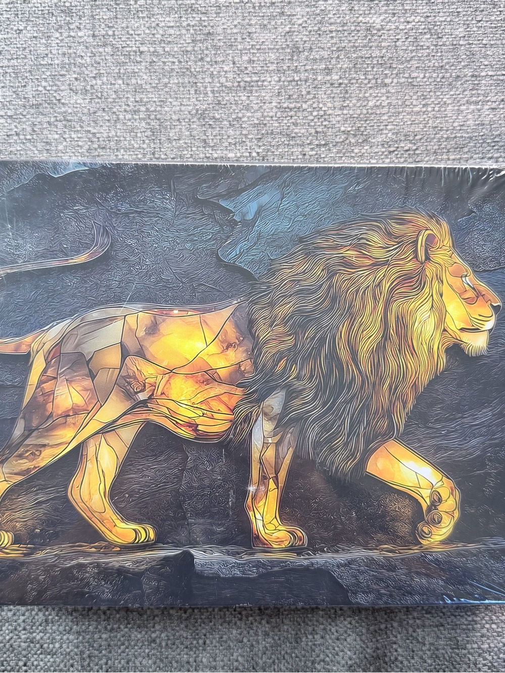 Golden Lion Jigsaw Puzzle - Vibrant Yellow Artwork